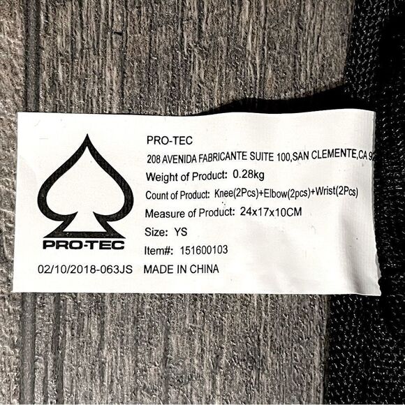 New! PRO-TEC Black, Left & Right, Elbow and Wrist Protectors (4 pcs total). Y-Sm - Picture 4 of 14